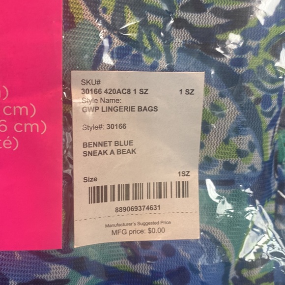 Lilly Pulitzer Lingerie bags with travel toiletry set Bennet Blue Sneak a Peek - Picture 9 of 9